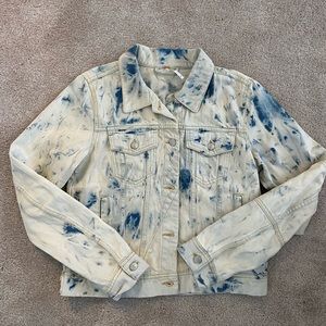Free People Bleach Tie Dye Denim Jacket